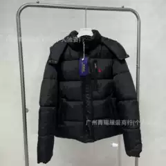Foreign Trade Cross-Border European and American Rl Polo Ralph Lauren Embroidered New Women's Thickened Warm Cotton Jacket with Hood