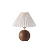 Pleated Table Lamp Ins Nordic Ceramic Bedroom Bedside Lamp Warm and Romantic Simple Ins Style Girl's Heart High-end Retro