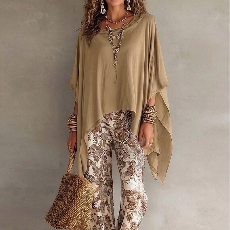 Womens Spring Batwing Sleeve Top Casual Loose Fit Solid Color Perfect for Everyday Wear Wholesale Available