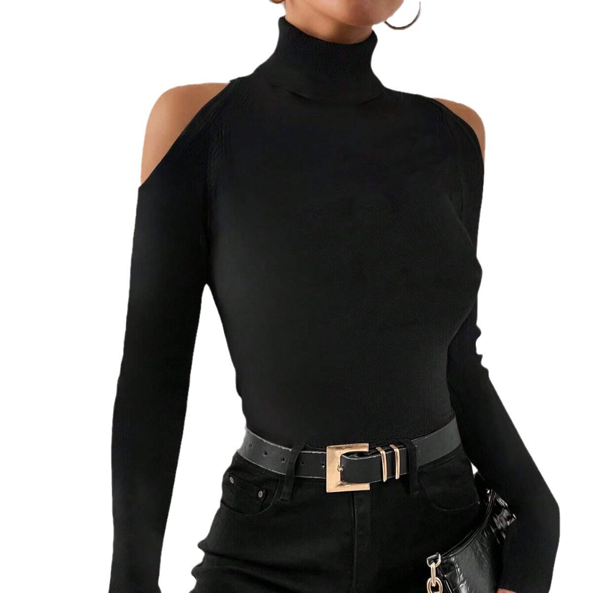 Elegant Womens T Shirt Unique Off Shoulder Design Spring Summer Style Soft Fabric Available in Various Colors