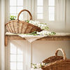 Wicker Large Storage Basket Rattan Fruit Basket Portable Basket Picnic Basket Vegetable Shopping Storage Basket Christmas Flower Basket