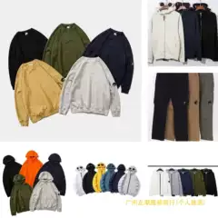Men's Casual Pullover Hoodie with Embroidered Logo - 100% Cotton, Round Neck, Simple, for Outdoor Sports by CP