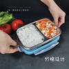 304 Stainless Steel Crisper Square Divided Student Lunch Box Sealed Leak-Proof Lunch Box with Lid Divided Fruit Box