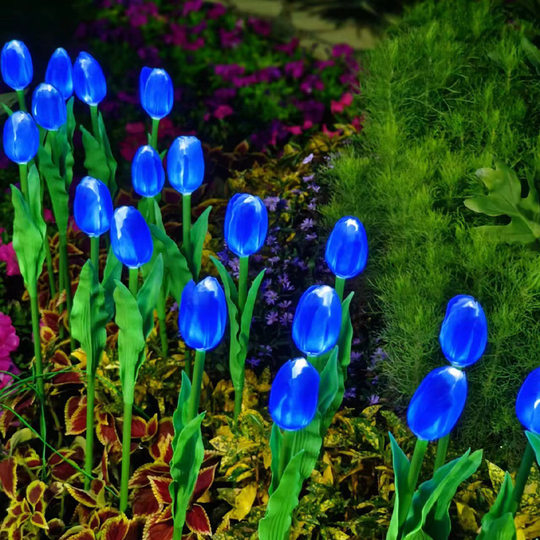 LED simulation outdoor waterproof tulip lamp floor lamp courtyard decorative landscape lamp blue red yellow powder IP65 wholesale