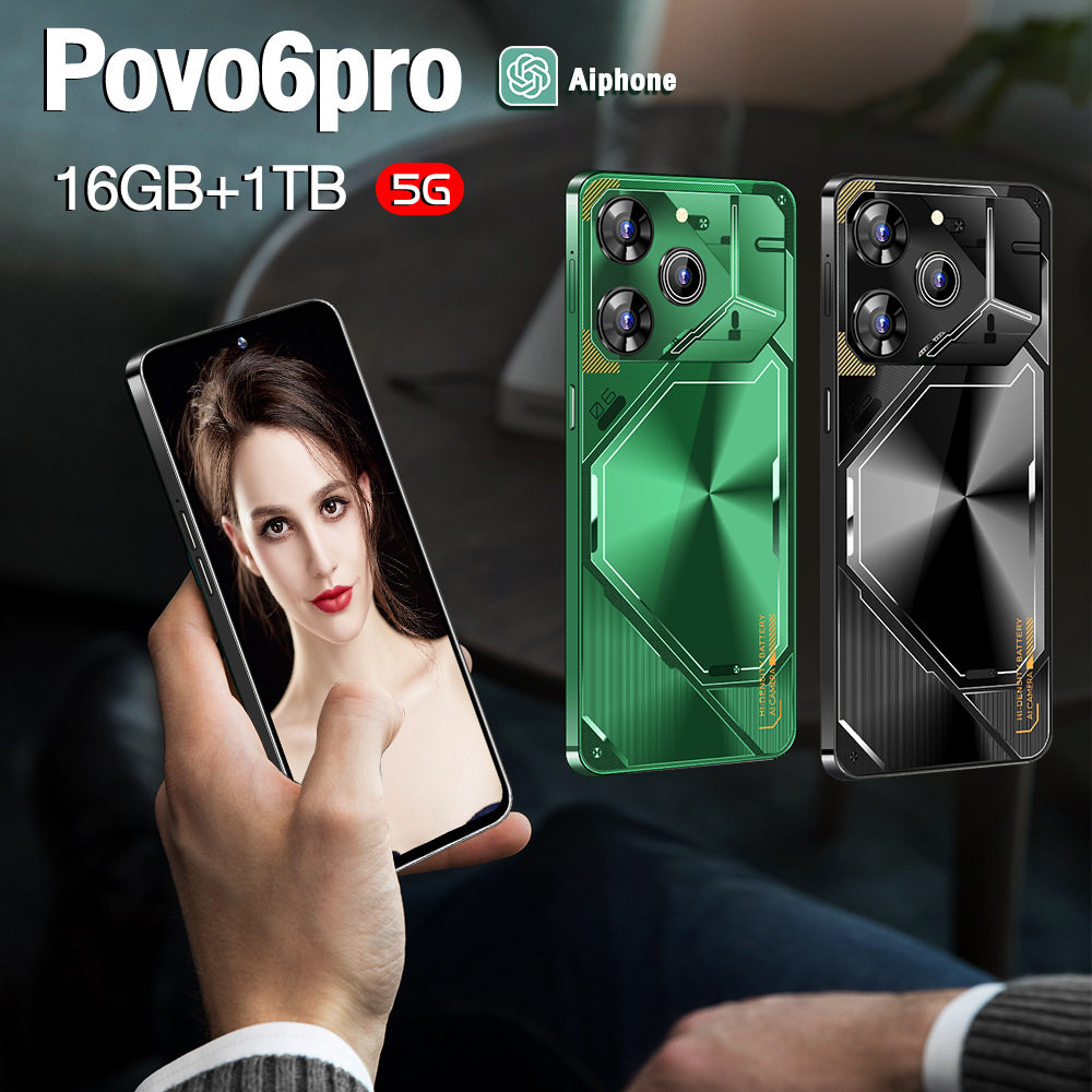 Povo6pro跨境爆款现货6.6寸高清2+16安卓3G智能手机外贸海外代发