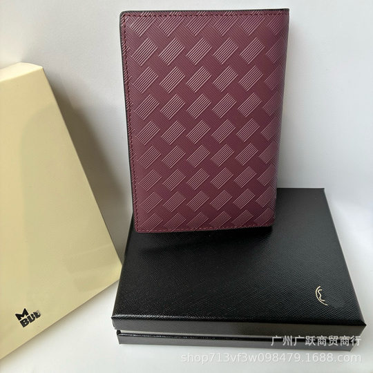 W Baolong Fashion 3.0 Passport Holder Bordeaux Red Original Leather High Quality Real Shot for Cross-Border