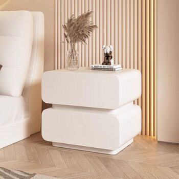Modern Simple Bedside Table Cream Style Simple Modern Solid Wood Italian Storage Cabinet Bedroom High-End All-In-One Simple