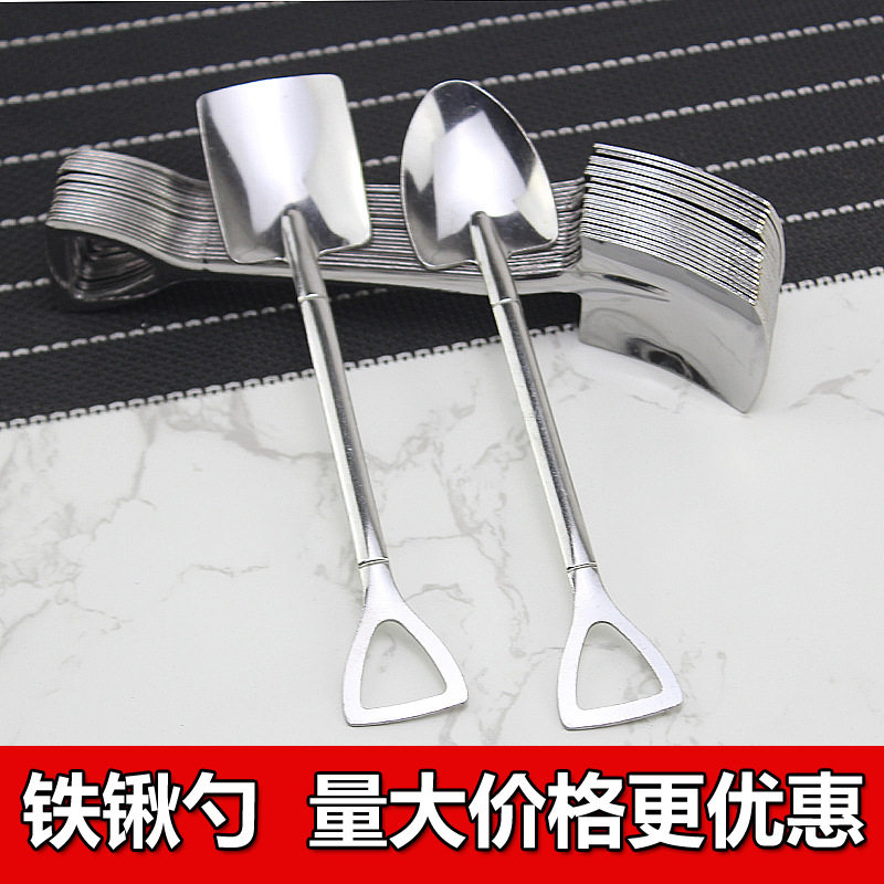 Wholesale stainless steel spoon commercial disposable watermelon spoon take-out spoon iron spoon net red watermelon dessert spoon