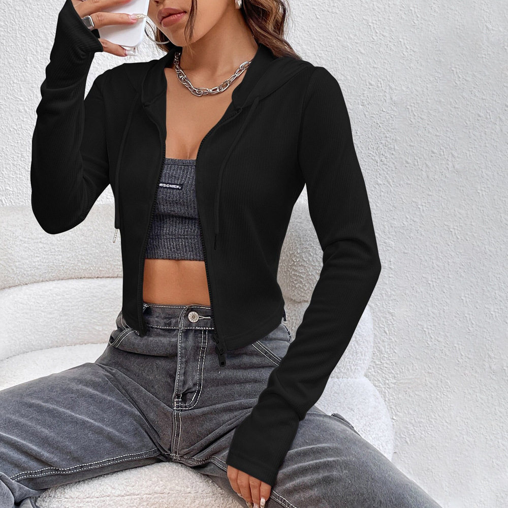 Womens Long Sleeve Zip Up Cardigan Street Style Spring Summer Fashion Trendy Design Wholesale Available