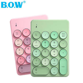 B .O.W Hangshi K155 Bluetooth Wireless Light Tone Numeric Keypad Mini Financial Accounting Fashion Office Home