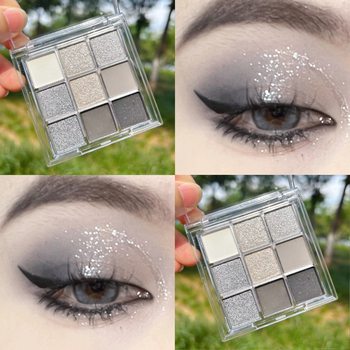 Jaded Nine-Color Eyeshadow Palette Cement Smoky Color Punk Pearlescent Matte Explosive Cool Atmosphere Affordable Eyeshadow