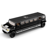 1:32 Удлиненная модель легкосплавного автомобиля Hummer с откидывающейся звуковой и световой амортизацией подарок для родителей и детей, детские творческие развивающие игрушки