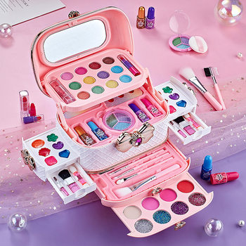 Children's Cosmetics suit Girls Makeup Toys Girls Princess Makeup Case Makeup Box Lipstick Nail Polish Gift