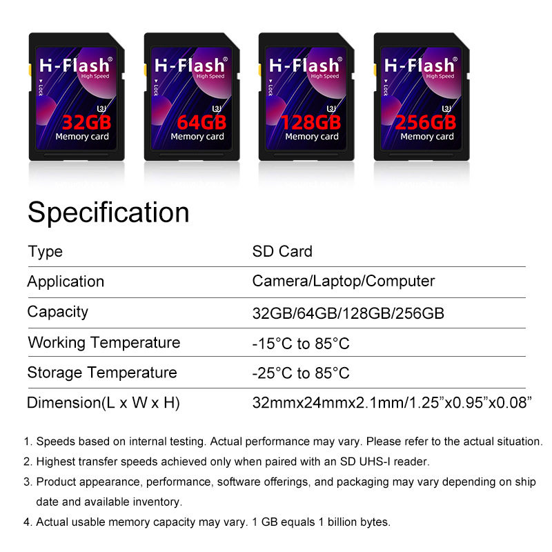 Quality High Speed C10 U3 Memory Card Sd Card 2G8G16G64G128G