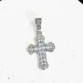 White Diamond Cross Smooth [Single Pendant]]