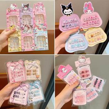 New Universal Kuromi Cartoon Nail Stickers Baby Wearable Nails Safe Little Girl Cute Waterproof Nail Art Stickers