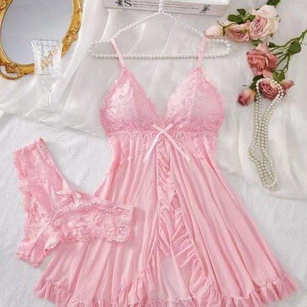 欧美 睡衣女性感V领蕾丝吊带多色套装情趣内衣批发亚马逊跨境货源