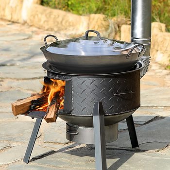 Firewood Stove for Home Use, Rural Wood-Burning Stove, Large Iron Pot, Outdoor Portable Integrated New Model, Movable