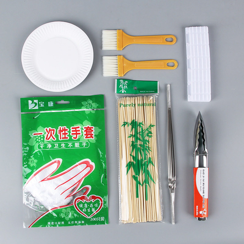 BBQ seven-piece set of outdoor BBQ supplies BBQ tools set BBQ accessories BBQ7-piece set combination BBQ tools