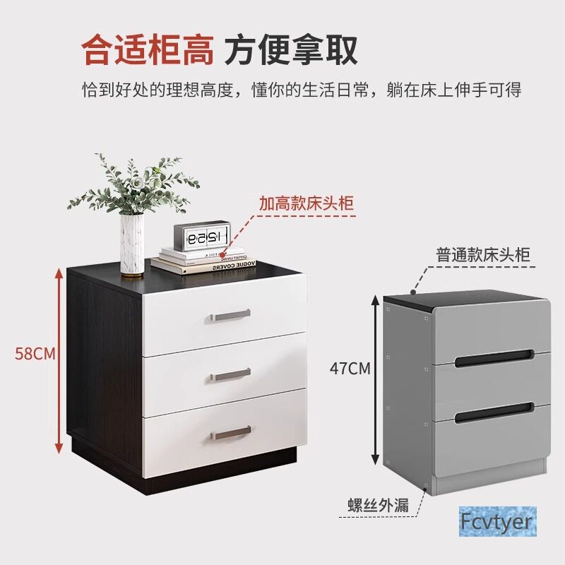 Bedside Table Simple Modern Bedside Storage Cabinet Home Bedroom Bedside Cabinet Multi-Functional Rental Room Simple Storage Cabinet