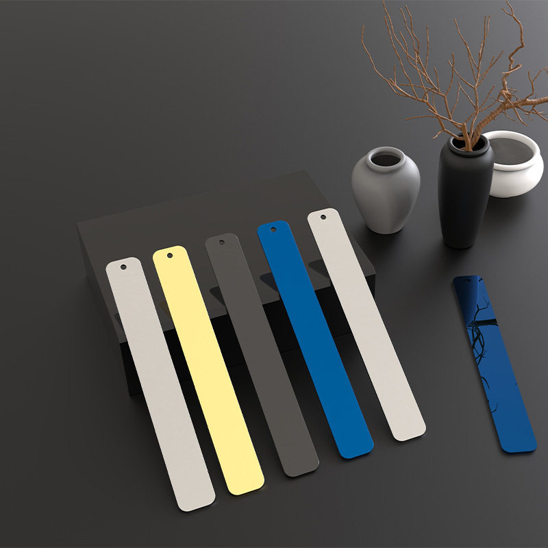 Wholesale Direct sale simple metal bookmark stainless steel brass laser lettering graduation Memorial School Enterprise gift