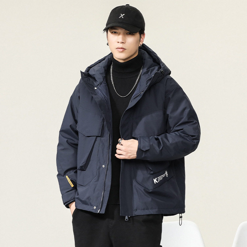 Xiangyunyu 2023 new velvet coat men's winter thickened hooded loose fashion windproof youth warm coat