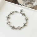 Cross bracelet with hook buckle sl156--21g