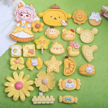 Cartoon Food Play Biscuit Series Cream Glue DIY Homemade Mobile Phone Case Material Bag Hole Shoes Shoes Flower Resin Accessories