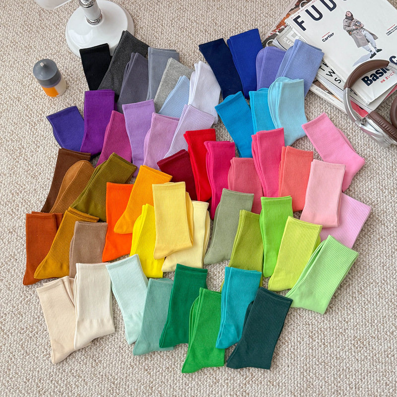 ถุงเท้าที่มีสีสันถุงน่องผู้หญิงสไตล์โฟร์ซีซั่นอินเทรนด์สีลูก...