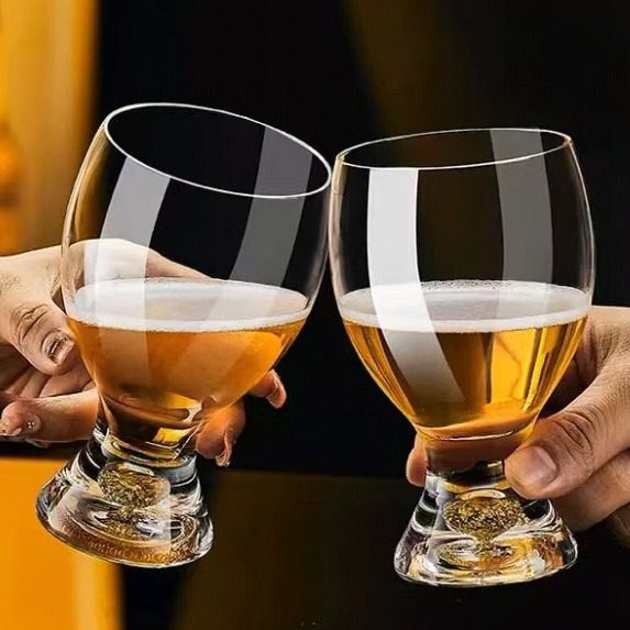 Crystal Glass Gold Foil Beer Cup Accessible Luxury High-end Wheat Cup Draft Beer Home Popular Creative Craft Set Large Capacity