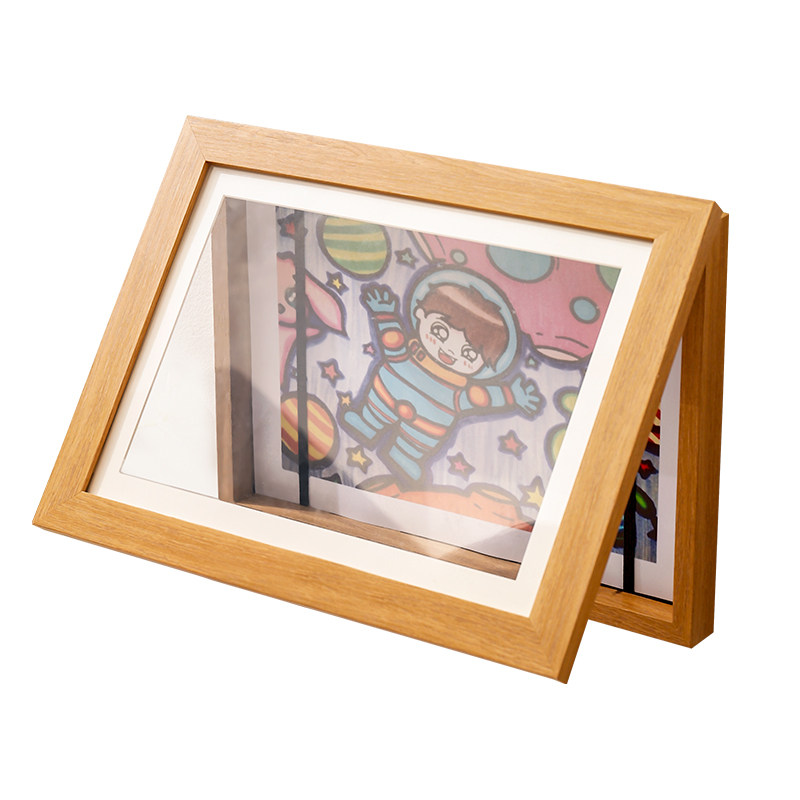 Children's Art Painting Storage Picture Frame Kindergarten Work Display Frame A4A3 Framed Easel Magnetic Flip Photo Frame