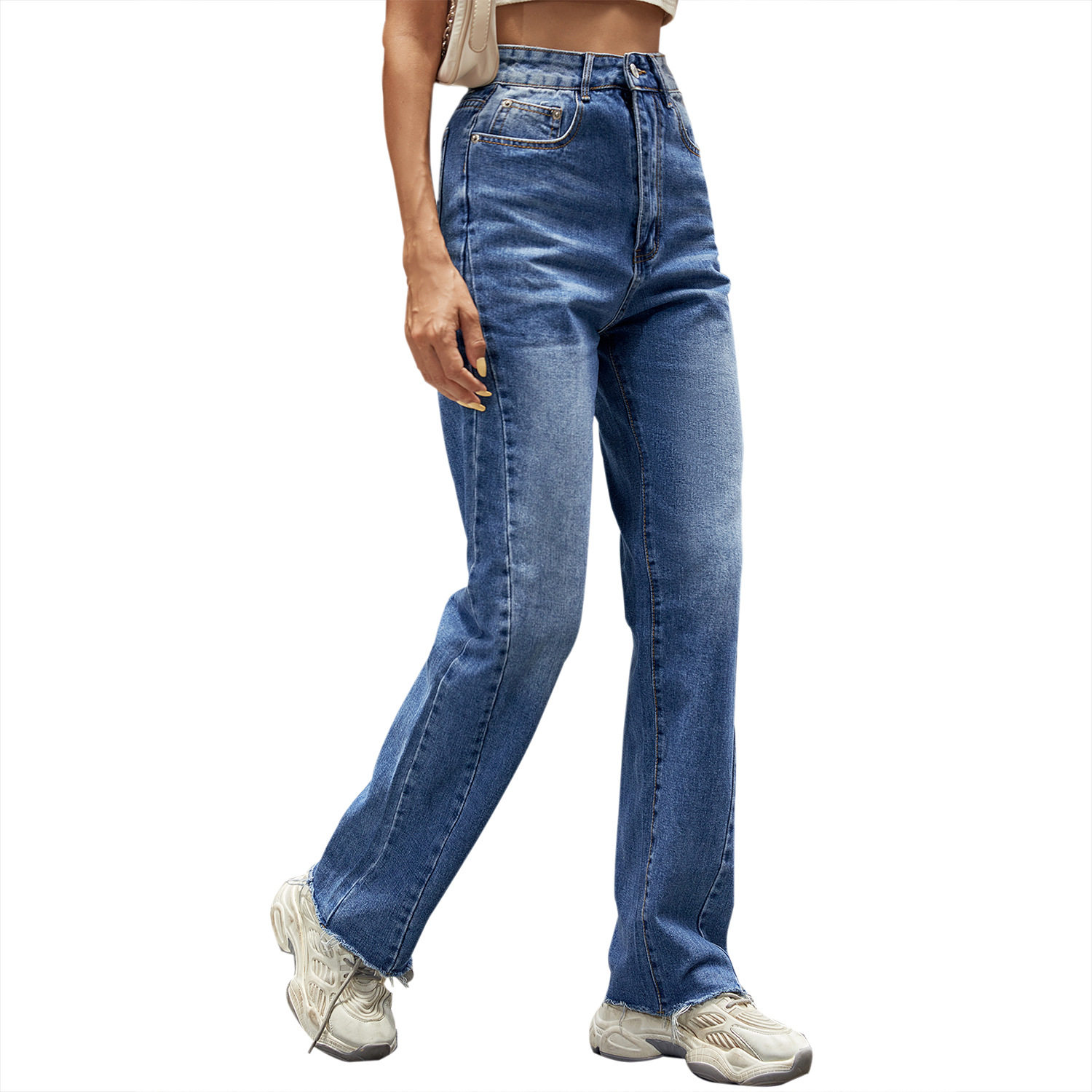 High Waisted Flared Jeans for Women Slim Fit Comfortable Stretch Trendy Design Casual Wear Everyday Style