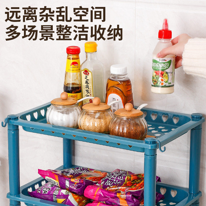 Kitchen Rack Floor-Standing Multi-Layer Fruit and Vegetable Seasoning Storage Rack Household Bathroom Basin Bucket Triangle Storage Rack