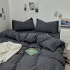 Solid Color Brushed Four-Piece Bedding Set, Three-Piece Dormitory Set, Factory Dormitory Bed Sheet, Student Bedding, Autumn and Winter High-Grade Gray