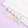Colorful Cherry Blossom Keychain Lobster Clasp Lanyard DIY Jewelry Accessories Keychain Bag Phone Chain Pendant
