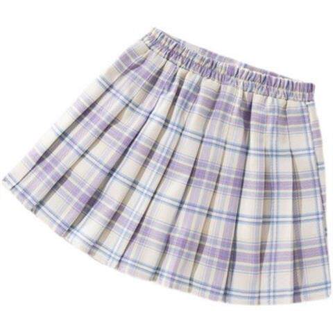 ライラックスカート+襟花