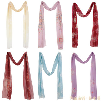 Dunhuang Shawl Shawl Women's Han Dynasty Bronzing Gradient Embroidered Holy Girl Accessories Red Single Piece Streamer Ancient Style Tang Style Cotton