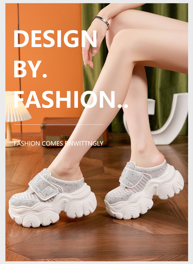 Dép sandal nữ đế dày mũi tròn phong cách Bugatti mùa hè — Bạc, Trắng chi tiết 10