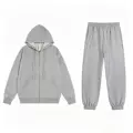 Gray full zipper leggings-suit