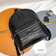 Y's Backpack 2026 New Fashion Simple Lightweight Backpack Korean Style Retro Crocodile Pattern Cowhide Cross-Body Bag