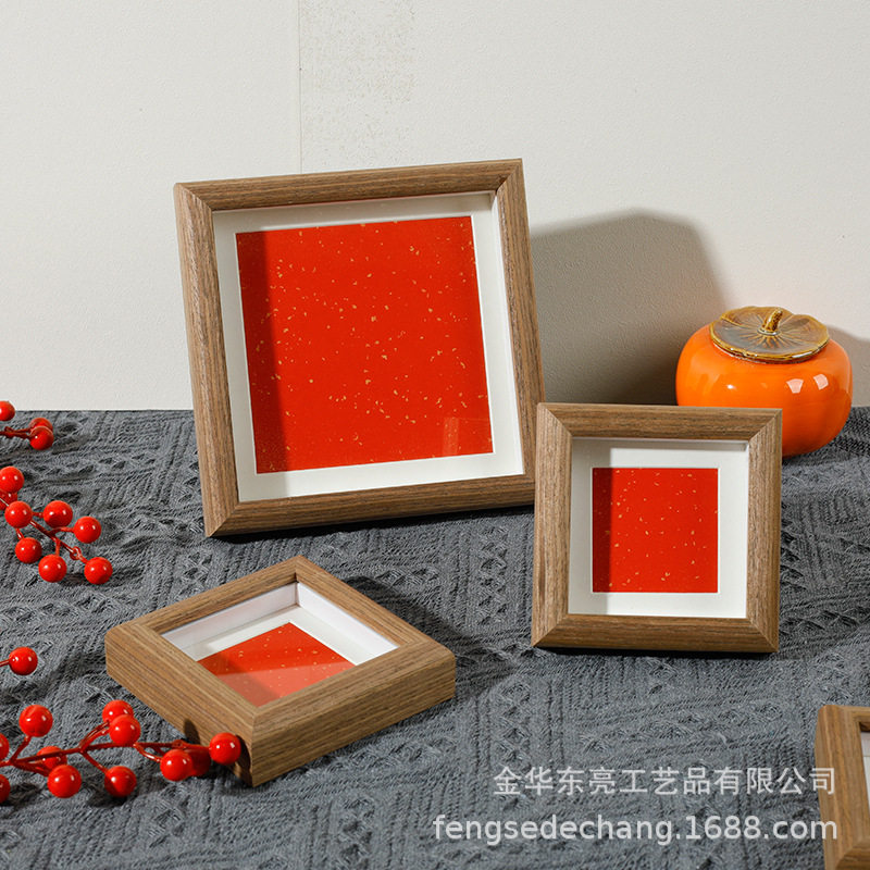 Factory wholesale calligraphy blank photo frame new Chinese long framed Chinese painting calligraphy frame puzzle wall hanging photo frame