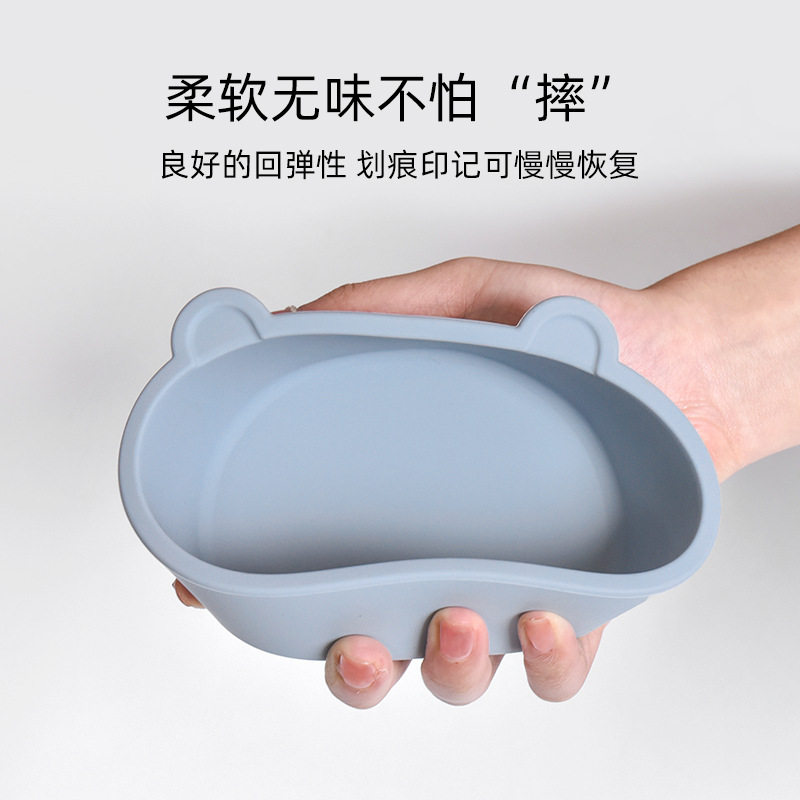 Babies' silicone tableware suit children's silicone bib food supplement Bowl Spoon waterproof anti-dirty drop-resistant cross-border hot