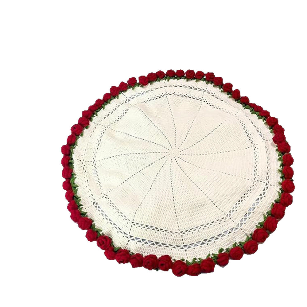 Finished Rose Blanket, Hand-Knitted Rose Bouquet Blanket, Valentine's Day Gift