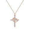 Cross-border Explosions Crown Cross Necklace Ladies 14K Gold Plated Crown Necklace Simple Diamond Necklace Faith