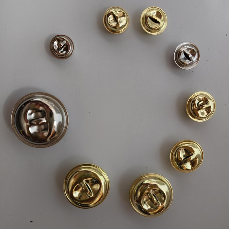 新款一字圆开口铃铛钥匙扣配件圣诞节装饰金属宠物小铃铛工厂供应