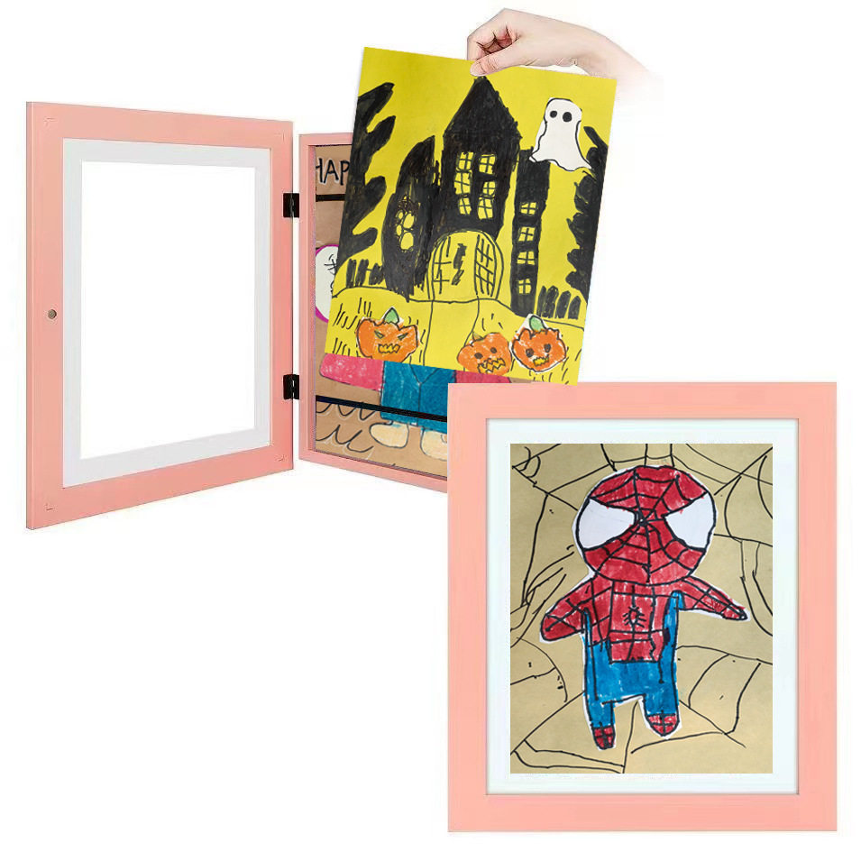Children's Art Frame Kidsartframe Hot-Selling Flip-Top Picture Frame Dual-Purpose Magnetic Frame A4 Wooden Frame
