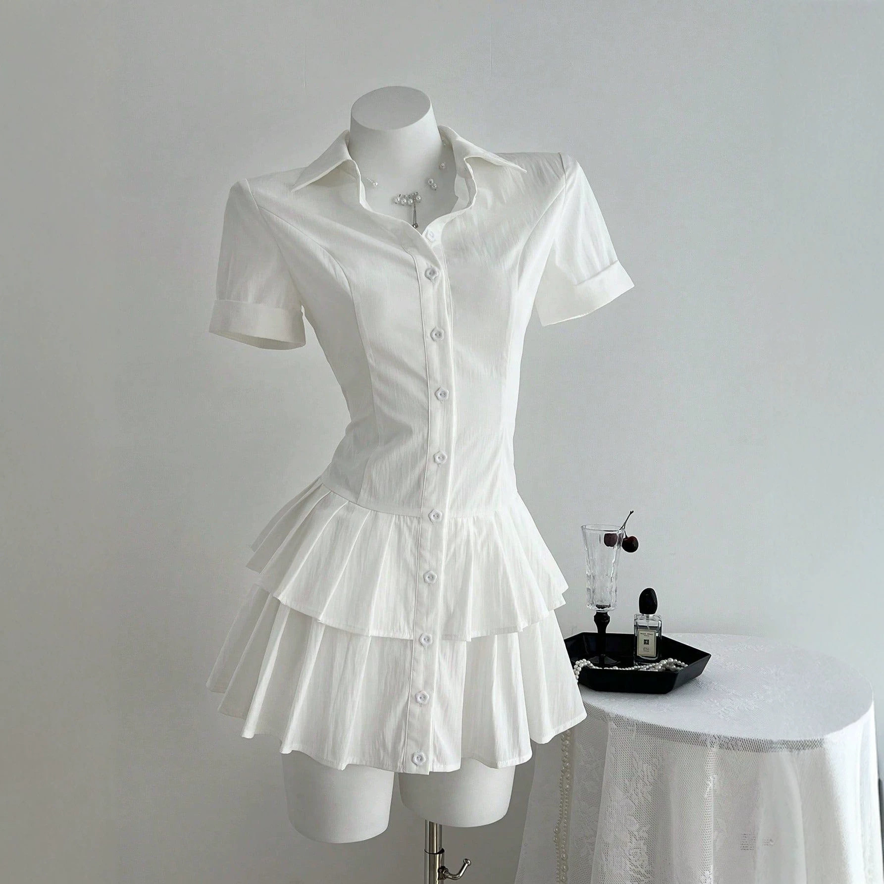 Casual Pleated Dress Summer Style Versatile Design Lightweight Fabric Womens Fashion Ready to Ship