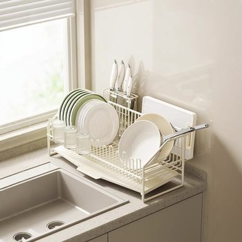 Dish Drainer Rack Kitchen Sink Countertop Dishware Draining Basket Storage Rack Bowl Rack Dish Cup Storage Rack