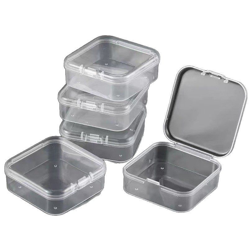 Rectangular Transparent Plastic Box Bean Storage Box Pp Flip Box Hardware Plastic Parts Packaging Empty Box Small Box