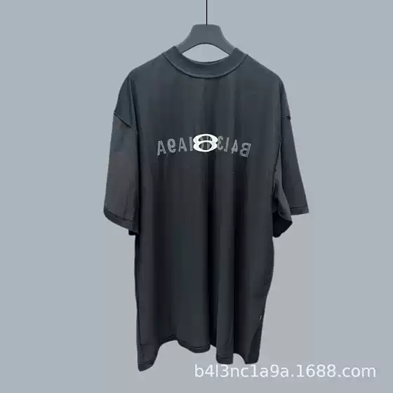 [Ready Stock and Shipped in Seconds] [Letter Series] Correct High Version Paris B Family Embroidered Printed Men's and Women's T-Shirts